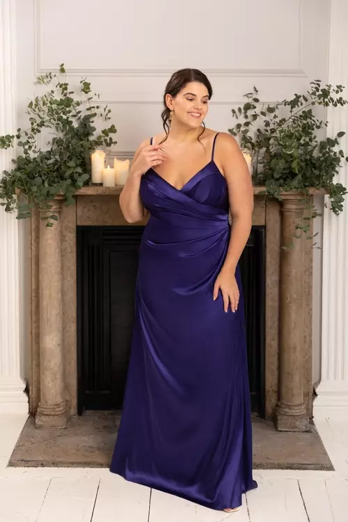 Lena M811CHAM Strappy Charmeuse Bridesmaid Dress True Bridesmaids